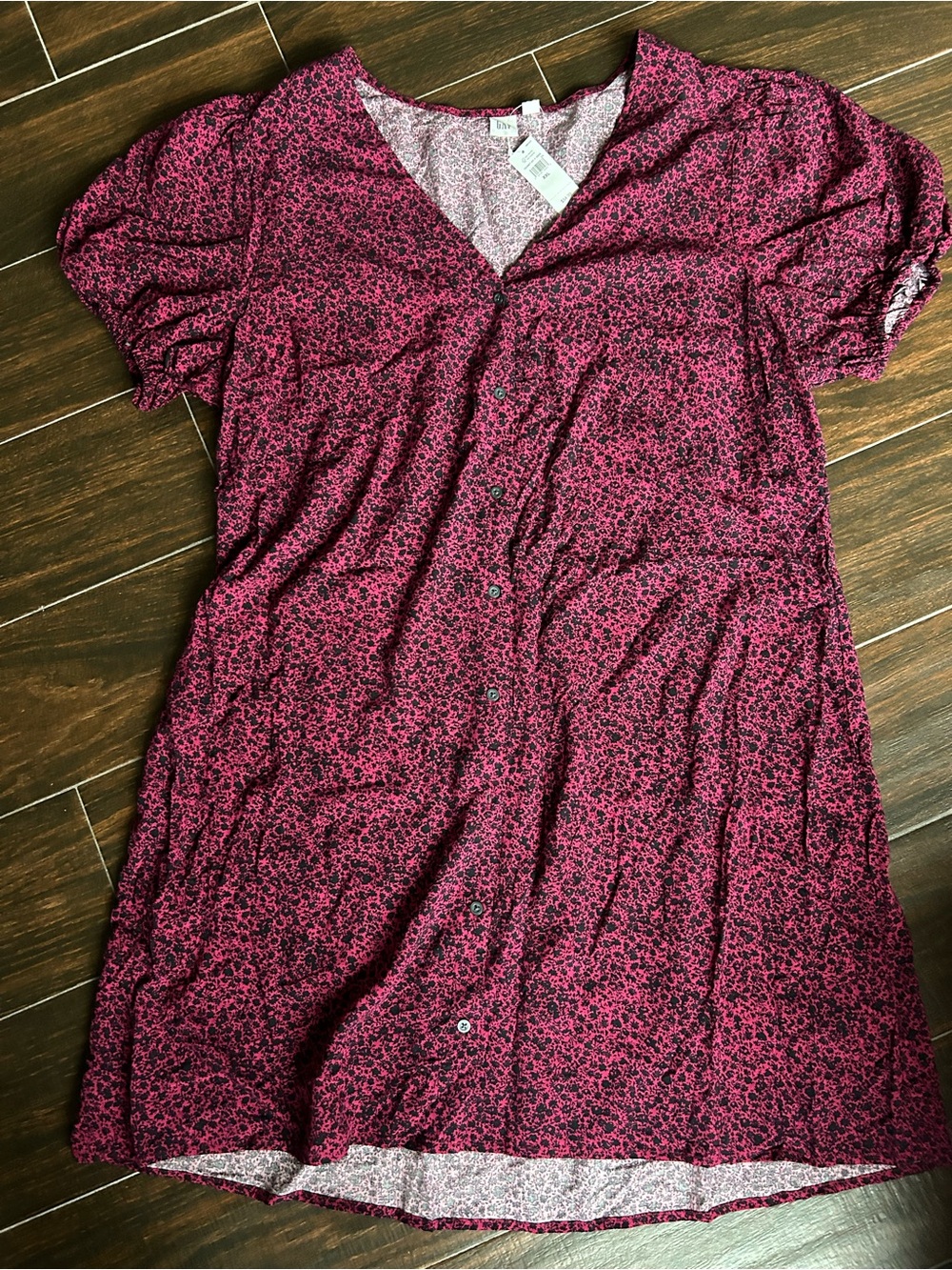 NWT GAP Women’s V-neck Button Up Casual Lifestyle Puff Sleeve Mini Dress Size 2X